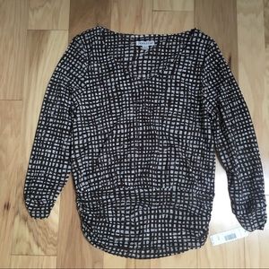 Pendleton 3/4 Sleeve Brown Check Top